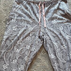 Paisley Print Pajama Pants with Pink Accents